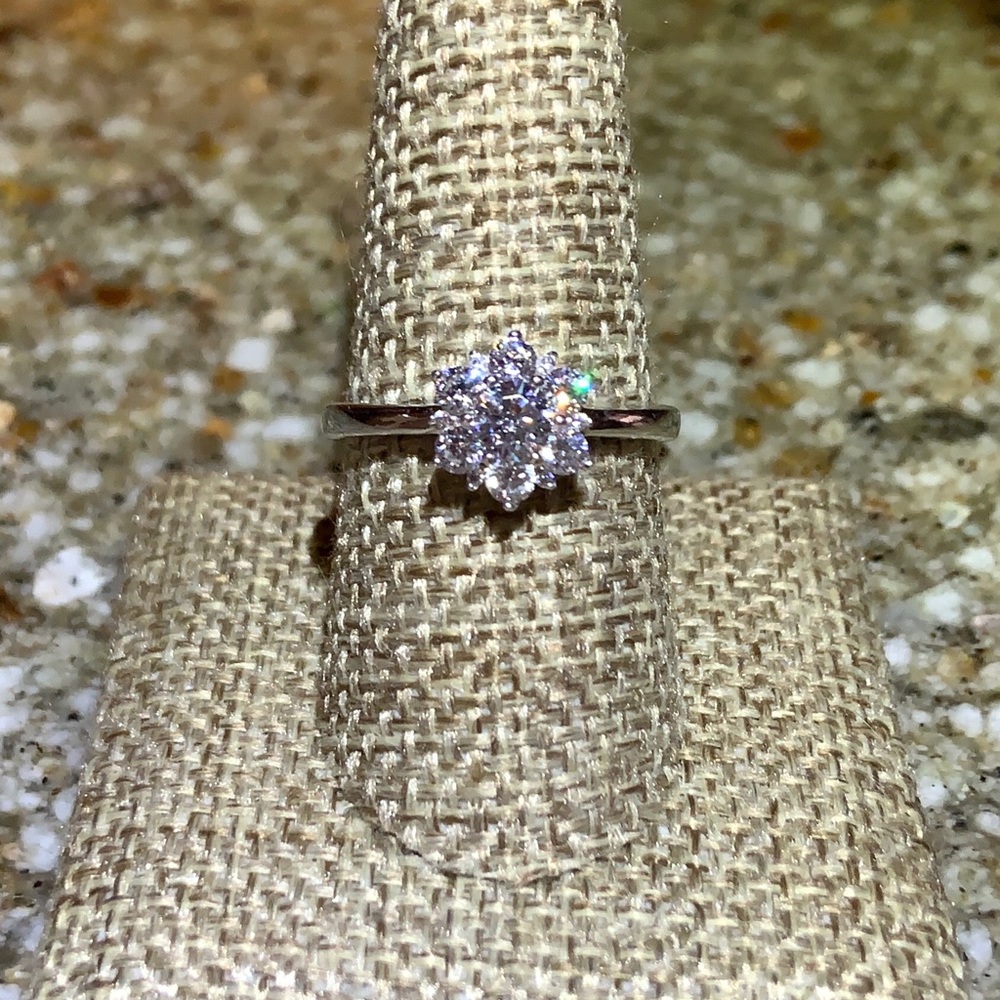 🌺CZ 925 SILVER FLOWER RING